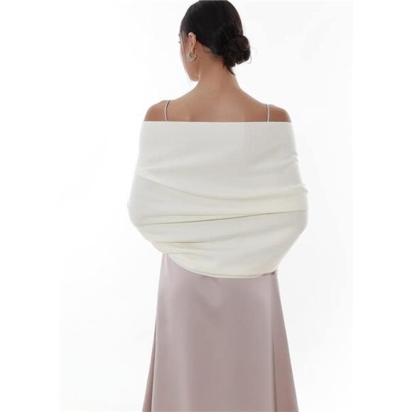 Winter Scarfs for Women Pashmina Shawls Ivory - Picture 3 of 5